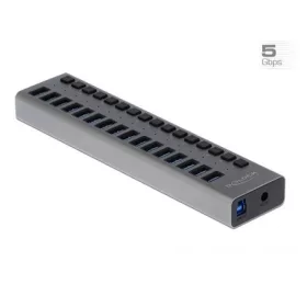   Delock 63739 16-portos USB3.0 hub szürke (külön kapcsolható)