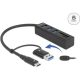 Delock 63859 5-portos USB-C USB3.0 hub fekete (microSD/SD)