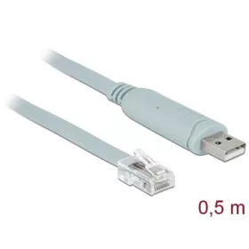   Delock USB-A 2.0 -> Serial RS-232 RJ45 M/M adatkábel 0.5m szürke