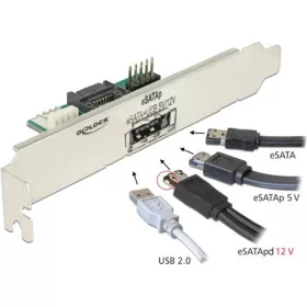  Delock SATA3 USB Pinheader -> eSATApd M/F hátlapi kivezetés 5 V/12 V