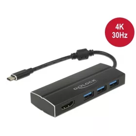   Delock Adapter - 63931 (USB Type-C (USB 3.1 Gen 1) apa => 3x USB (USB 3.1 Gen 1) A anya / HDMI anya)