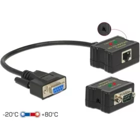   Delock Serial RS-232 DB9 -> RJ45 F/F extender fekete 1 pár, ESD védelem, 1200m