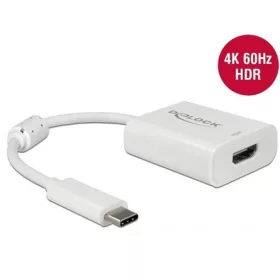  Delock USB-C / Thunderbolt -> HDMI 2.0 M/F adapter 0.1m fehér DP Alt Mode, HDR