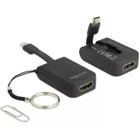   Delock Key Chain USB-C / Thunderbolt -> HDMI 1.4 M/F adapter fekete DP Alt Mode