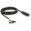 Delock USB-C -> LVTTL 6pin M/F adatkábel 2m fekete