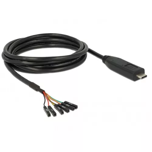 Delock USB-C -> LVTTL 6pin M/F adatkábel 2m fekete