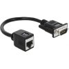 Delock Serial RS-232 DB9 -> RJ45 CAT5e UTP M/F adapter fekete