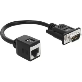   Delock Serial RS-232 DB9 -> RJ45 CAT5e UTP M/F adapter fekete