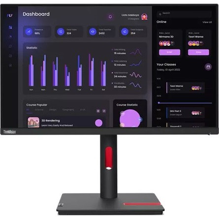 Lenovo ThinkVision T24i-30 23.8" IPS LED monitor fekete