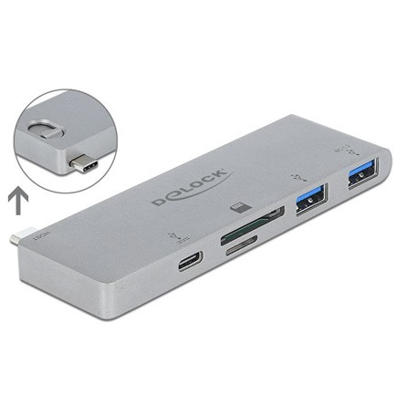 Delock MacBook 3-port USB-C dokkoló szürke