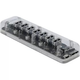   Delock ADA USB Delock Külső 3.0 USB hub 7 porttal - átlátszó