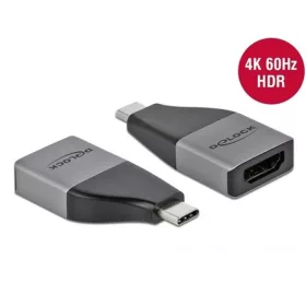   Delock USB-C / Thunderbolt -> HDMI 2.0 M/F adapter fekete-szürke DP Alt Mode; HDR