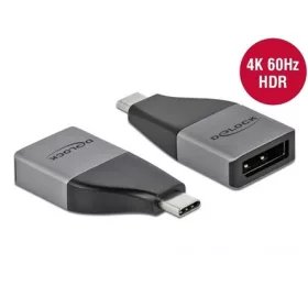   Delock USB-C / Thunderbolt -> DisplayPort 1.2 M/F adapter fekete-ezüst DP Alt Mode