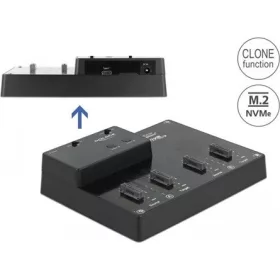   Delock M.2 dokkoló állomás 4 db. M.2 NVMe PCIe SSD-hez klón funkcióval
