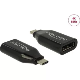 Delock USB-C -> DisplayPort 1.2 M/F adapter fekete