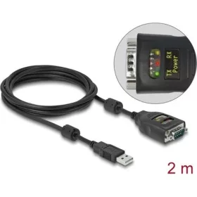   Delock USB-A 2.0 -> Serial RS-232 DB9 M/M adatkábel 2m fekete 2.5kV, galvanikusan izolált