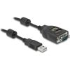 Delock USB-A 2.0 -> Serial RS-232 DB9 M/M adatkábel 2m fekete 2.5kV, galvanikusan izolált