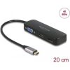 Delock USB-C / Thunderbolt -> DisplayPort 1.2 HDMI 2.0 VGA M/F adapter 0.2m fekete