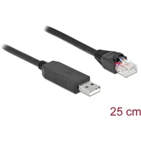   Delock 64158 USB-A 2.0 -> Serial RS-232 RJ45 M/M adatkábel 0.25m fekete FTDI chipset