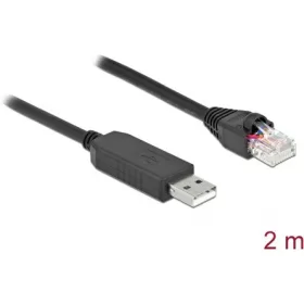   Delock 64161 USB-A 2.0 -> Serial RS-232 RJ45 M/M adatkábel 2m fekete FTDI chipset