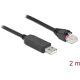 Delock 64161 USB-A 2.0 -> Serial RS-232 RJ45 M/M adatkábel 2m fekete FTDI chipset