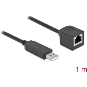   Delock 64164 USB-A 2.0 -> Serial RS-232 RJ45 M/F adatkábel 1m fekete FTDI chipset