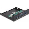 Delock 64166 4-port USB3.0 3,5" bővítőpanel fekete