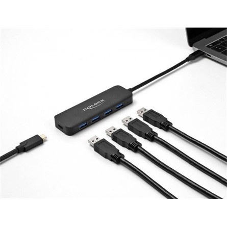 Delock 64170 5-portos USB-C USB3.0 hub fekete