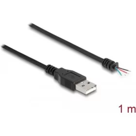   Delock USB-A 2.0 -> 4db nyitott vezeték M/M adatkábel 1m fekete