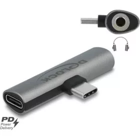   Delock USB-C -> Jack stereo 3,5mm (4pin) USB-C PD M/F adapter ezüst