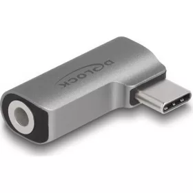   Delock USB-C -> Jack stereo 3,5mm (4pin) M/F adapter ezüst