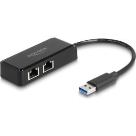   Delock Realtek RTL8153 1Gb/s USB3.0 A Dual RJ45 hálózati adapter