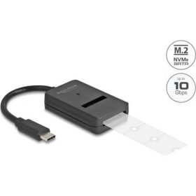   Delock Combo Converter M.2 NVMe PCIe vagy SATA SSD USB Type-C 10 Gbps sebességgel