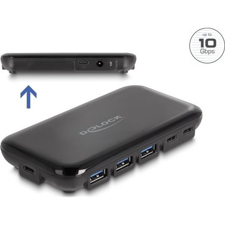 Delock 7 portos USB 3.2 Gen 2 hub 4 USB Type-A és 3 USB Type-C porttal