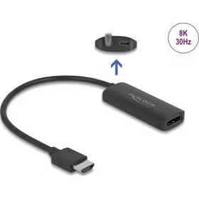   Delock HDMI 2.0 -> DisplayPort 1.4 M/F aktív adapter 0.18m fekete