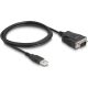 Delock USB-A 2.0 -> Serial RS-232 DB9 M/M adatkábel 1.3m fekete