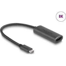   Delock USB-C / Thunderbolt -> DisplayPort 1.4 M/F adapter 0.2m fekete DP Alt Mode, HDR