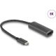 Delock USB-C / Thunderbolt -> DisplayPort 1.4 M/F adapter 0.2m fekete DP Alt Mode, HDR