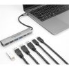 Delock 6 portos USB hub 4 x A-típusú USB anyával és 2 x USB Type-C  anya csatlakozóval