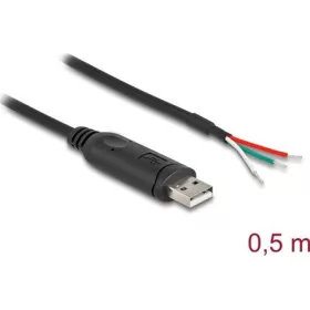   Delock USB-A 2.0 -> Serial RS-485 nyílt vezeték Male adatkábel 0.5m fekete