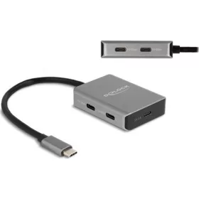   Delock USB 10 Gbps Tetején 4 USB porttal rendelkező USB Type-C  hub USB Type-C  csatlakoztatóval
