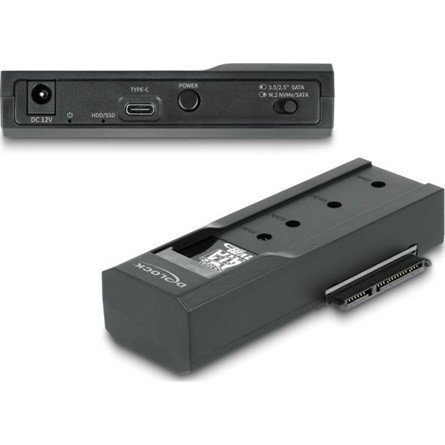 Delock USB Type-C  átalakító 1 db. M.2 SSD vagy 1 db. SATA SSD / HDD