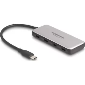   Delock USB 10 Gbps USB Type-C  Hub 4 x USB Type-C  anyával és PD 85 Watt