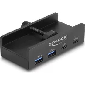   Delock Külső USB 5 Gbps 4 Port Hubon keresztül 2 x A-típusú USB és 2 x USB Type-C -k záró csavarmenettel