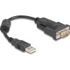 Delock Adapter USB 2.0 A-típusú - 1 x soros RS-232 D-Sub 9 tűs apa ferrit maggal 0,25 m