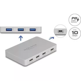   Delock 7 portos USB hub 4 x USB Type-C  anyával és 3 x A-típusú USB anyával PD 82 W-tal