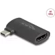 Delock Adapter USB Type-C  dugó   HDMI aljzat (DP Alt Mode), 4K, hajlított kialakítás