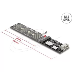 Delock OCuLink   M.2 M kulcsos NVMe SSD átalakító