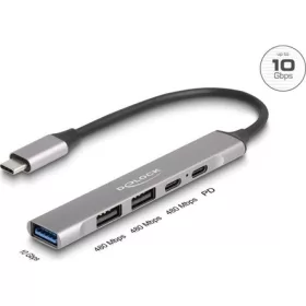   Delock 4 portos vékony USB Type-C  Hub 1 x A-típusú USB 10 Gbps, 2 x USB 2.0 A-típusú és 1 x USB 2.0 USB Type-C , valami
