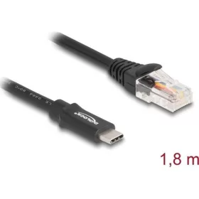   Delock Adapter USB 2.0 Type-C  csatlakozó - 1 x soros RS-232 RJ45 csatlakozó 1,8 m fekete